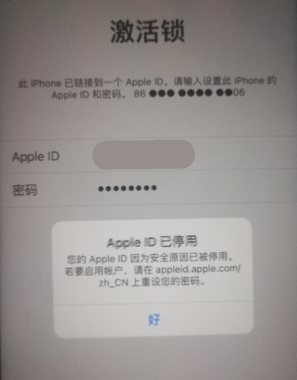 淄博苹果手机维修分享iPhone 12 出现提示“Apple ID 已停用”怎么办 