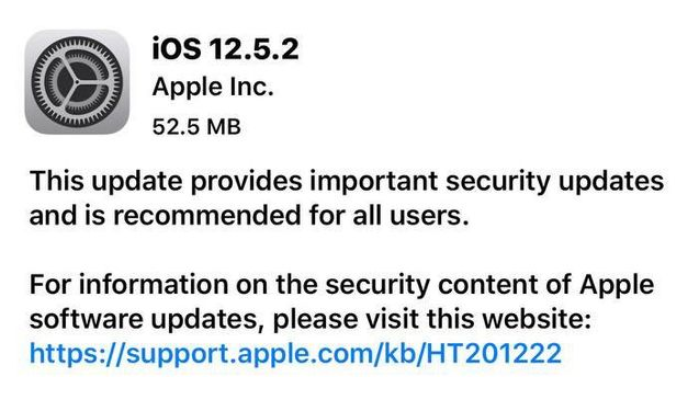 淄博苹果手机维修分享iOS12.5.2发布，建议所有老苹果用户安装 
